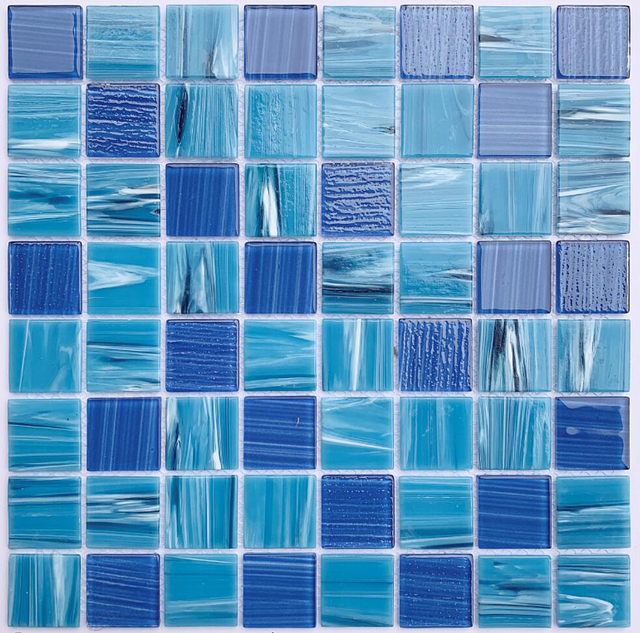 Blue Glass Mosaic Tiles for Bathroom and Swimming Pool