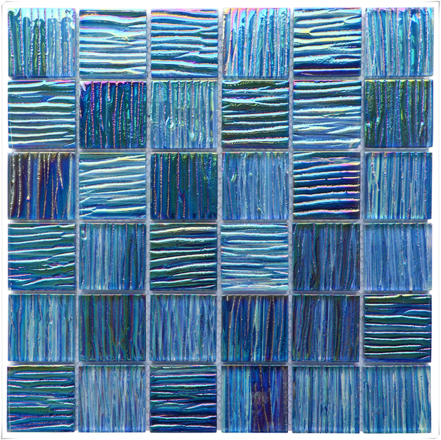  High Quality Iridescent Glossy Crystal Glass Mosaic Tiles