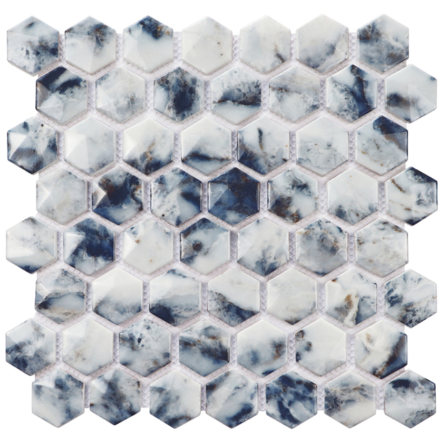 Factory Price Mosaic Tiles Hexagonshape Glass Mosaic Tile