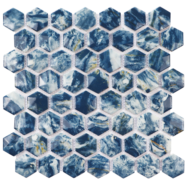 Honeycomb Hexagon Tile Glass Mosaic for Wall