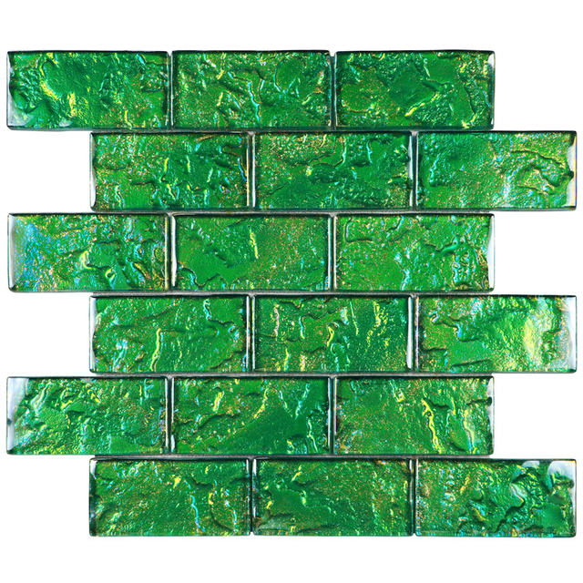 Inkjet Green Glass Mosaic For Interior Wall Decoration