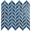 Blue Leaves Pattern Glass Mosaic for Kitchen Backsplash