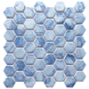 Modern Green Hexagon Glazed Glossy Glass Mosaic Tile