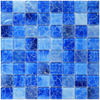 36×36mm Chips | 304×304mm Sheet | 4mm Thickness Blue Glass Mosaic