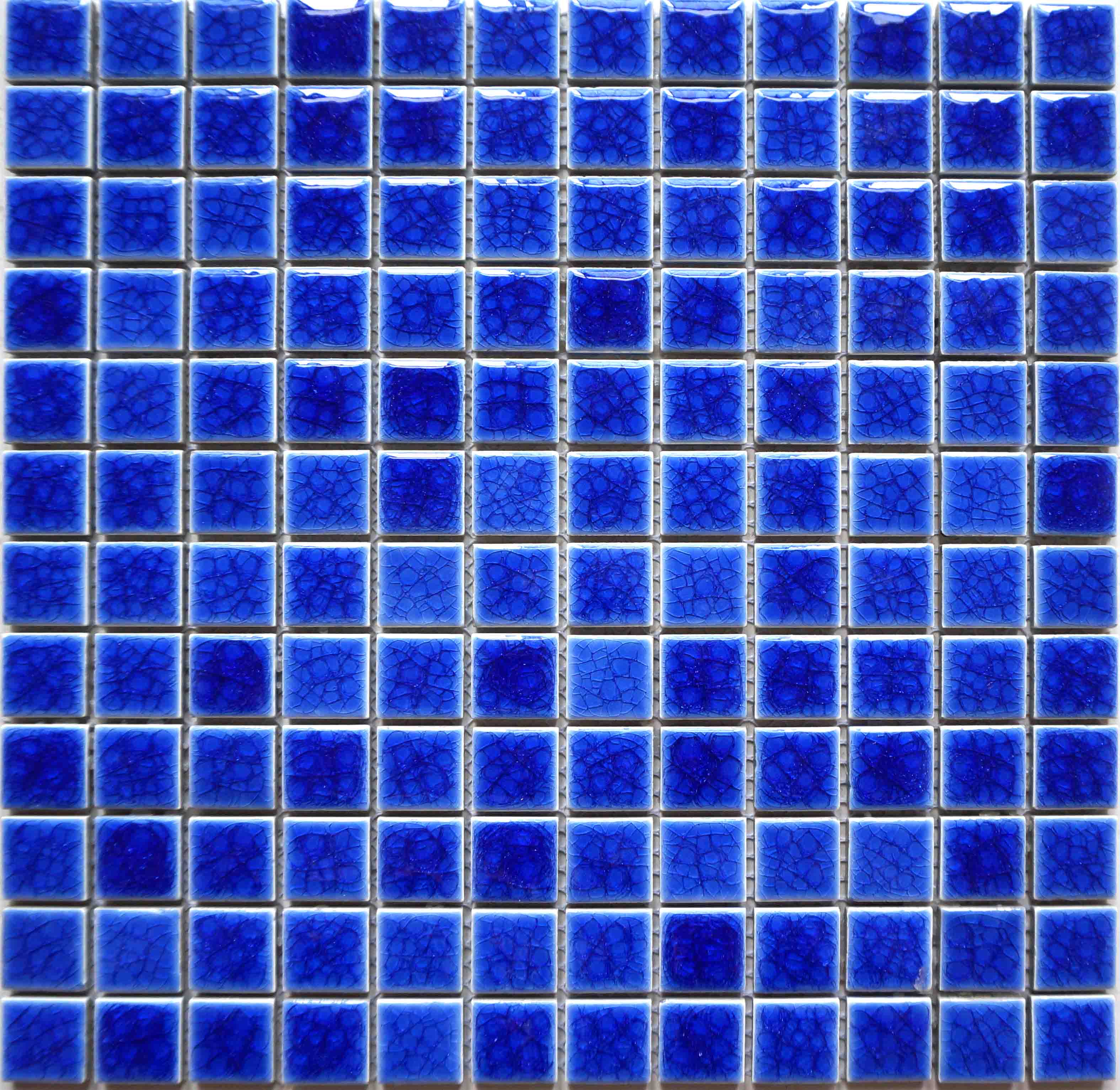 23x23mm Blue Mixed Sqaure Ceramic Mosaic For Pool