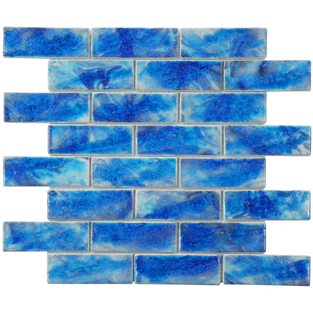 2x4" Exclusive Blue Glass Mosaic Tiling