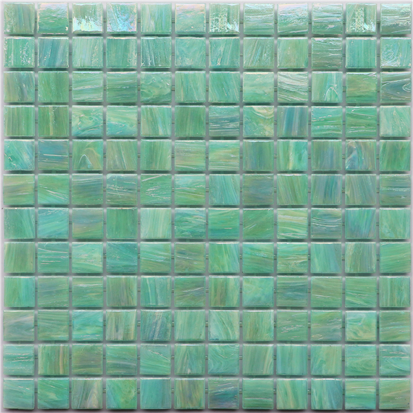 Wholesale 23x23mm Polyurethane Net Green Glass Tile