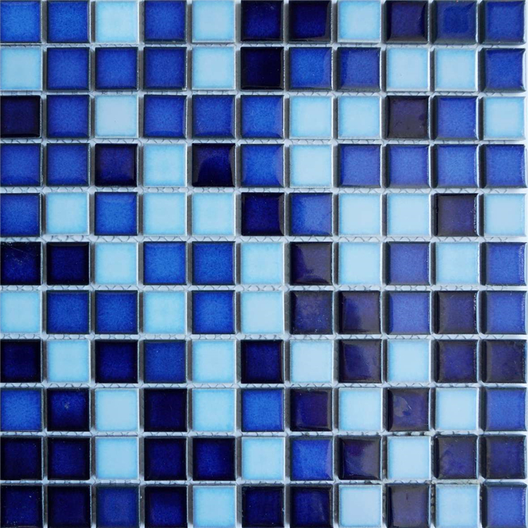 Foshan Porcelain Mosaic Blue Mixed Ceramic Mosaics