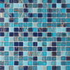 Blue Mixed Color Square Goldline Mosaic Tiles