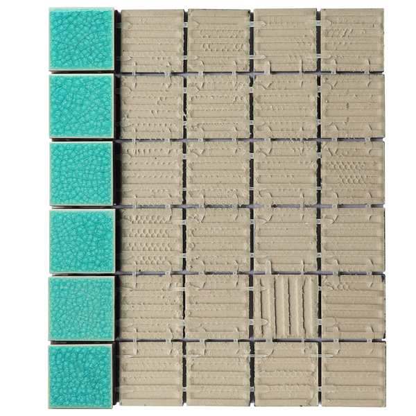 Turquoise Swimming Pool Tiles Ice Crack Design