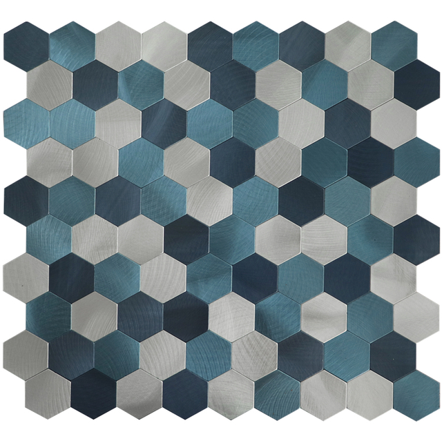 Blue Hexagon Self Adhesive Tile Peel And Stick Mosaic