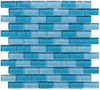 1x2" Crystal Mosaic Tile Blue Mixed Tile Supplier