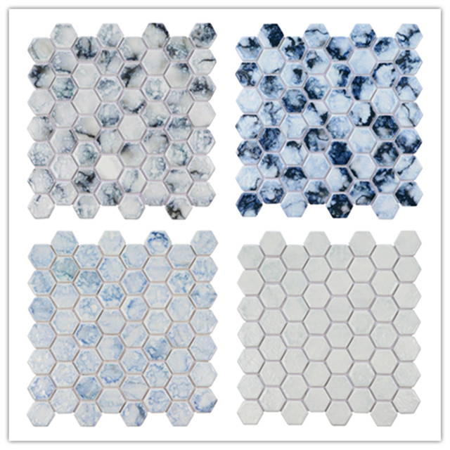 Hexagon Floor Mosaic Wall Tile White Mosaic Tiles