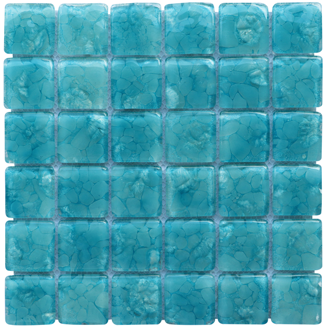 Ice Crackle Surface Green Crystal Glass Mosaic