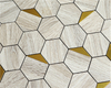 Hexagon Silver Gold Peel and Stick Aluminum mosaic tile