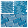 1x2" Crystal Mosaic Tile Blue Mixed Tile Supplier