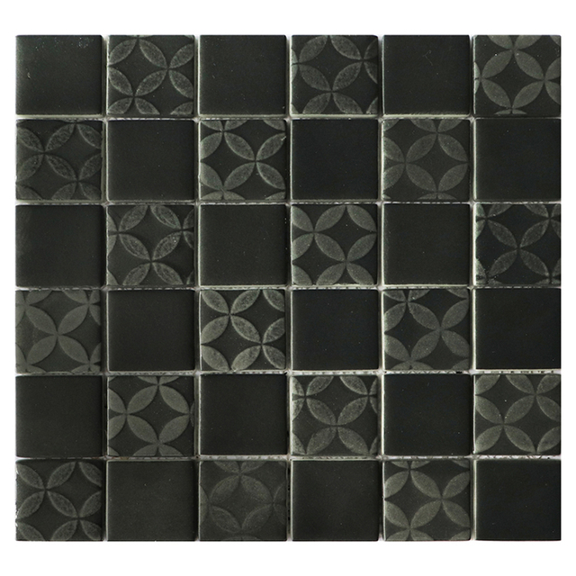 China Cheap Black Glossy Glass Pool Mosaic