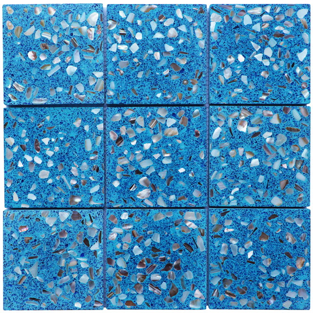Black 97x97mm Foshan Factory Stone Terrazzo Floor Tiles