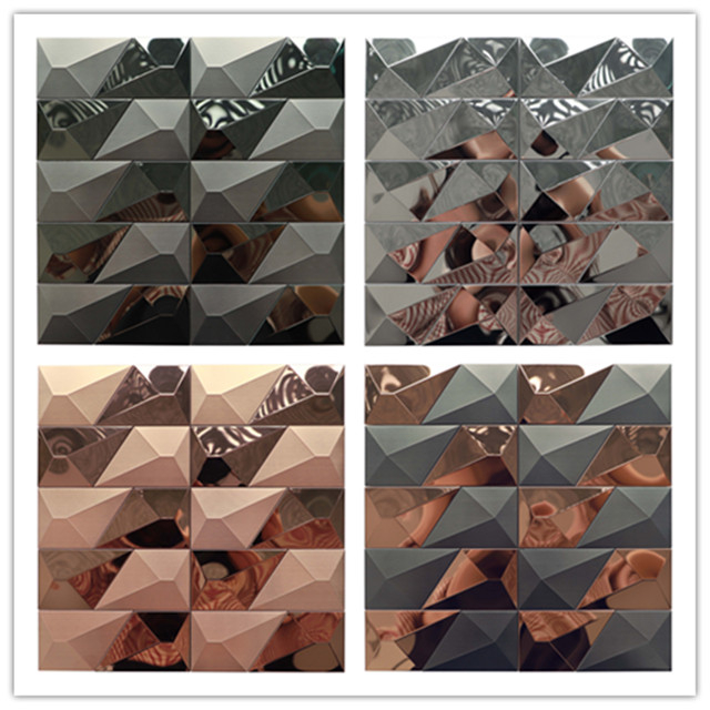 Irregular Black 3d Metal Stainless Steel Mosaic