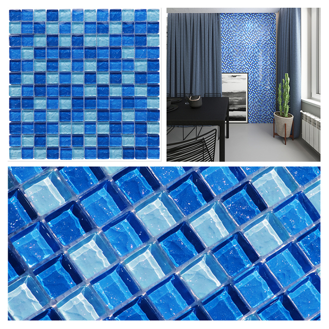 Glint Mixed Glass Mosaic Tile with Shimmering Powder