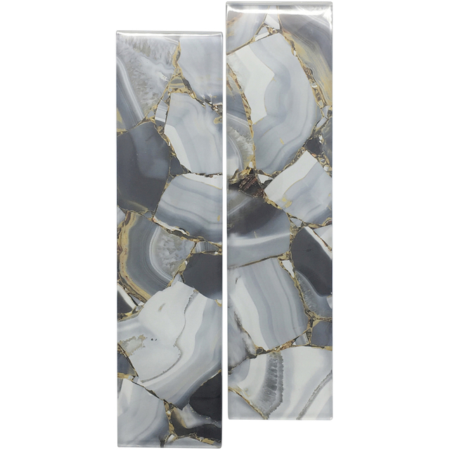 Flower Pattern Laminated Glass Tile Mosaic