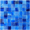 36×36mm Chip | 304×304mm Sheet | 4mm Slim Profile Modern Blue Glass Mosaic Tile