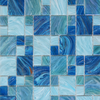 Blue Goldenline Glass Mosaic Tile for Swimming Pool