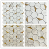 Hexagon Silver Gold Peel and Stick Aluminum mosaic tile