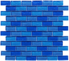 1x2" Crystal Mosaic Tile Blue Mixed Tile Supplier