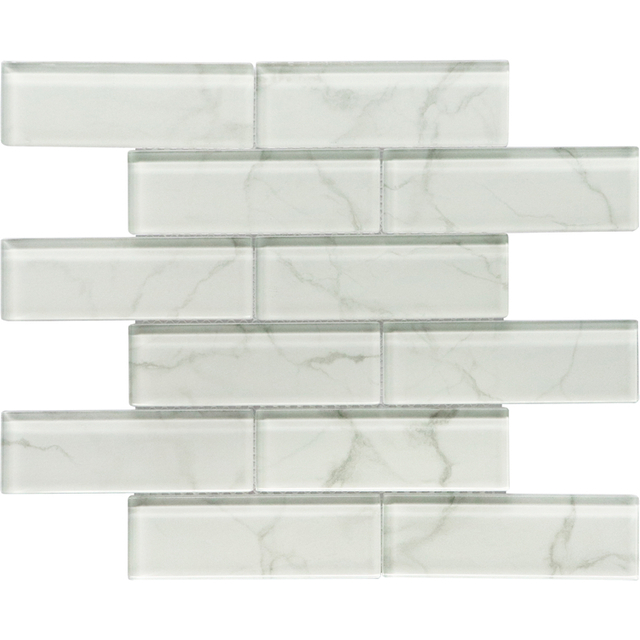 Super White Inkjet Subway Glass Mosaic Tile