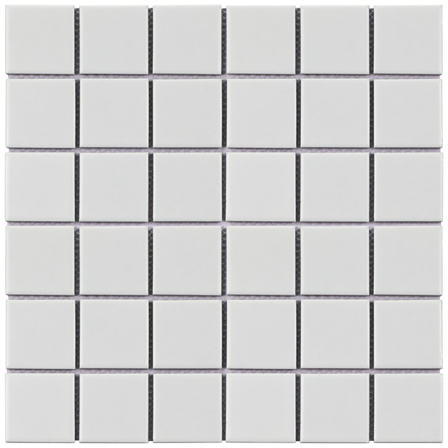 2x2" White Sqaure Glazed Ceramic Mosaic