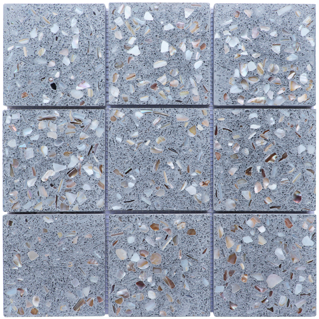 Blue Square Terrazzo Stone Tiles For Floor Wall