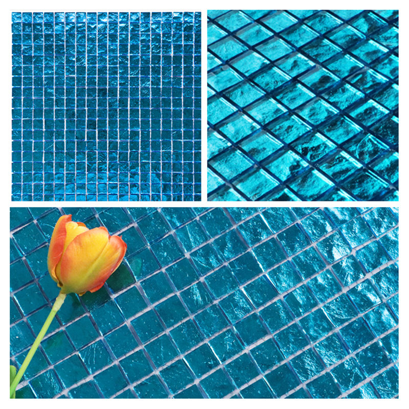 Violet Blue Stained Glass Mosaic Tile Pattern