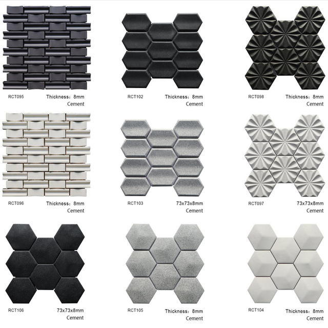 Concrete Tile 3D Cement Mosaic for Architects