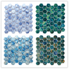 Modern Green Hexagon Glazed Glossy Glass Mosaic Tile