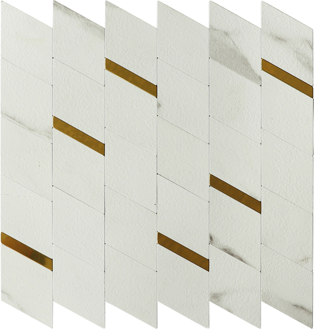 White Aluminum Backsplash Mosaic with Back Stick