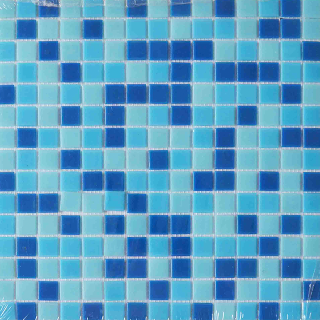 Blue Mix 20x20mm Vitreous Sanded Swimming Pool Glass Mosaic