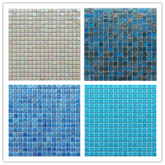 15x15mm Jade Glass Mosaic with Dot Glued