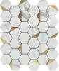 Hexagon Silver Gold Peel and Stick Aluminum mosaic tile