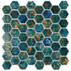 Modern Green Hexagon Glazed Glossy Glass Mosaic Tile