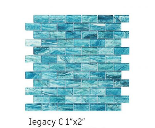  298 × 298 mm Glass Mosaic Tile Used for Swimming Pool