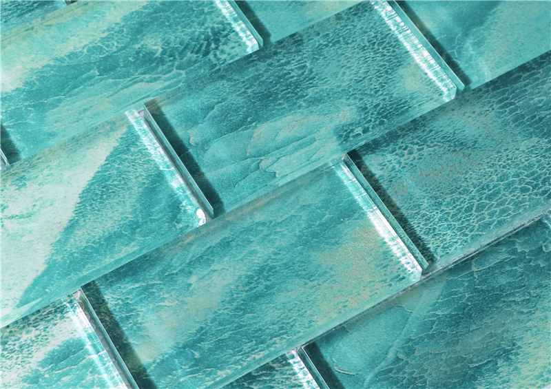 Freehand 8mm Laminated Crystal Glass Subway Tile
