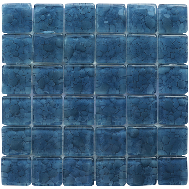 48x48mm Blue Crystal Glass Mosaic Tiles Swimming Pool Mosaics