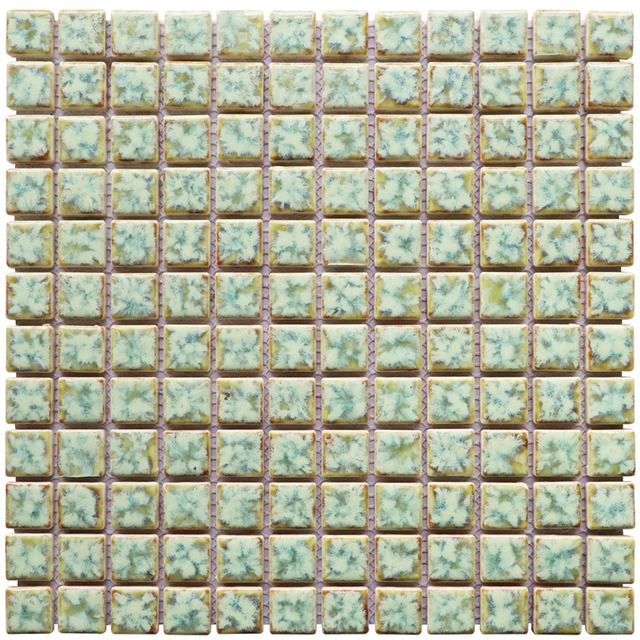 Green Square Fullbody Recycled Glass Mosaic Tiling