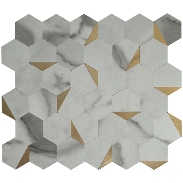 Modern Decor Hexagon PVC Vinyl Self Adhesive Mosaic